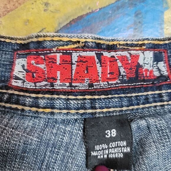 Eminem Slim Shady vintage baggy denim shorts - size 38 - Picture 2 of 10